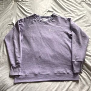 champion crewneck, light purple